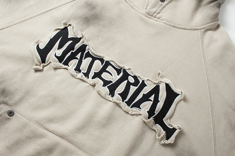 Heavyweight Washed Patch Embroidery Pullover Hoodie WN25660