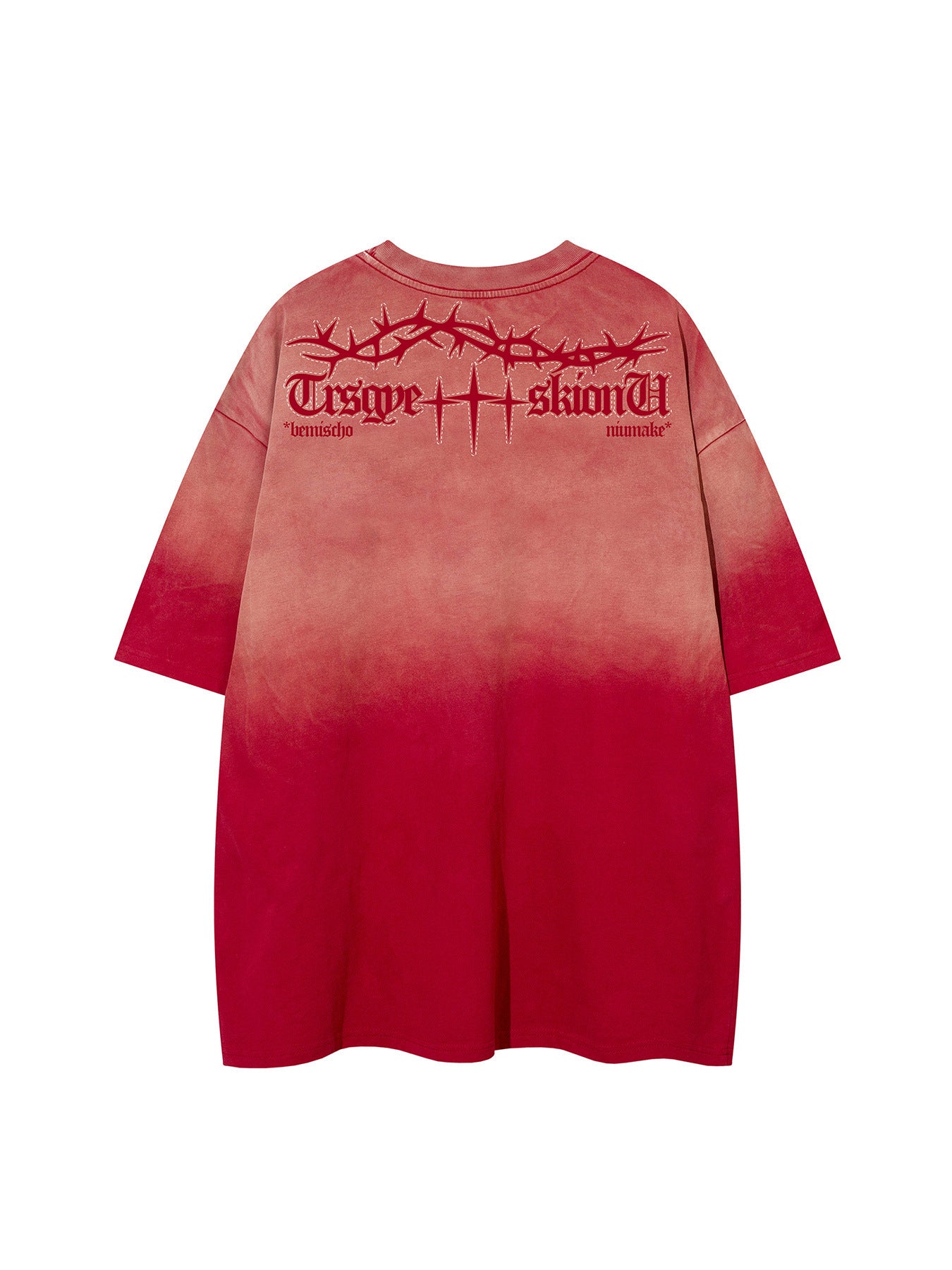 Gradient Thorn Logo Print Short Sleeve T-Shirt WN25806