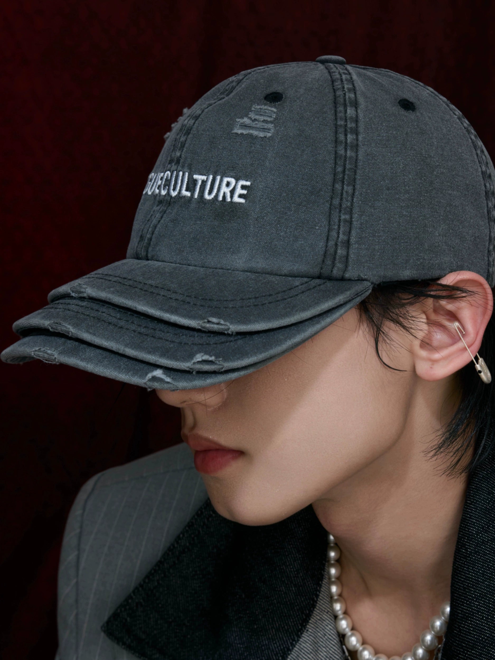 Fringe Cap Washed Layer Brim Damage Fringe Cap WN18325 – WONDER NOAH