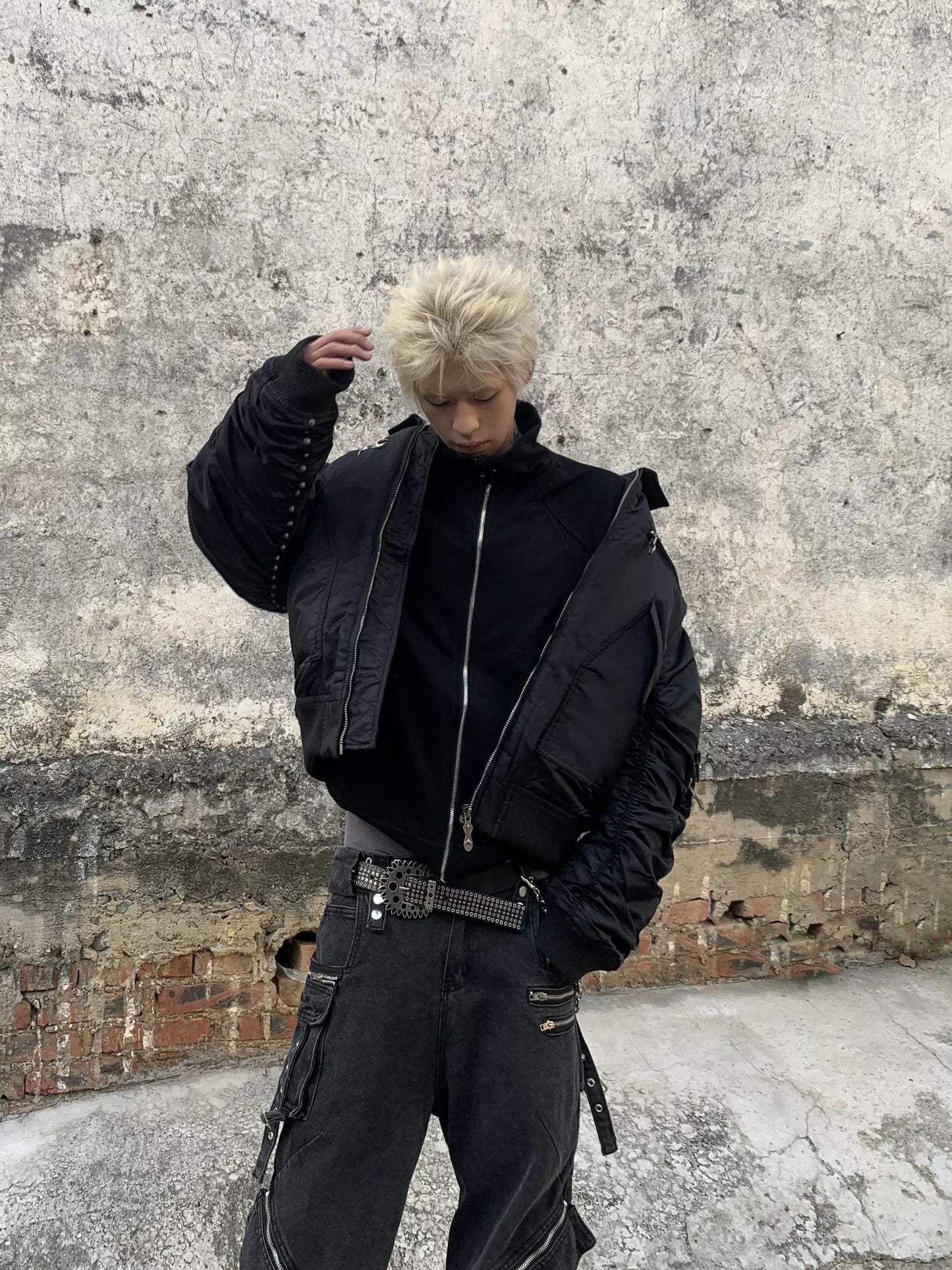 Star Moon Rivet Short Bomber Jacket WN22193