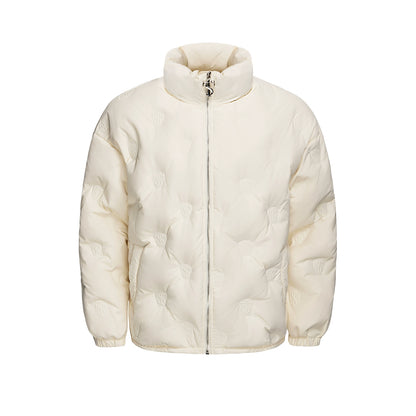 All-Over Embossed White Duck Down Jacket WN11944