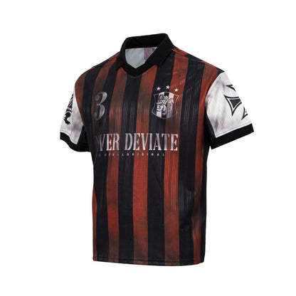 Striped Polo Collar Sporty Short Sleeve T-Shirt WN25819