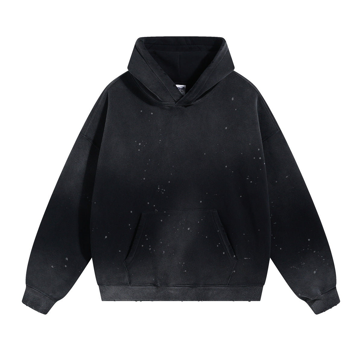 Fleece Linning Spray-Dye Washed Damage Hoodie WN9999