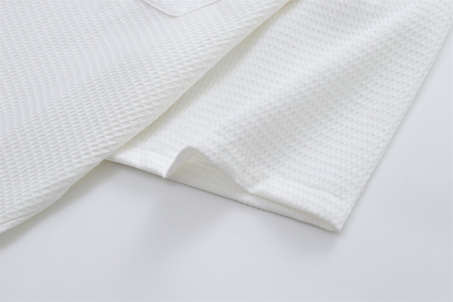 Floral Embroidery Waffle Short Sleeve Shirt WN16201