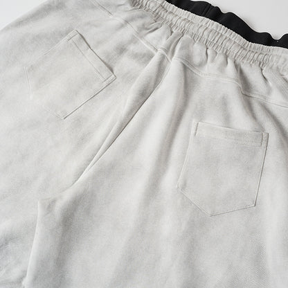 Washed Double Waist Print Wide Leg Sweatpants WN27834