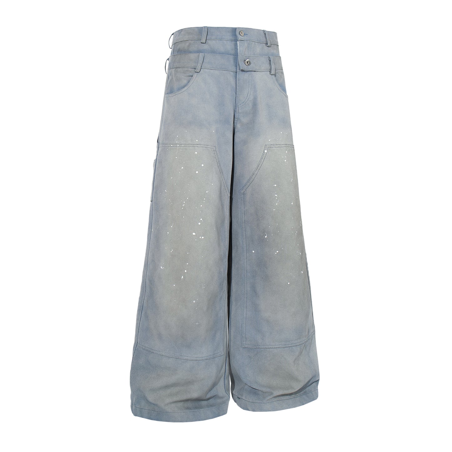 Dirty Dye Paint Splatter Wide Leg Denim Jeans WN25681