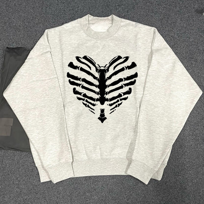 Skeleton Print Oversize Sweatshirt WN15789