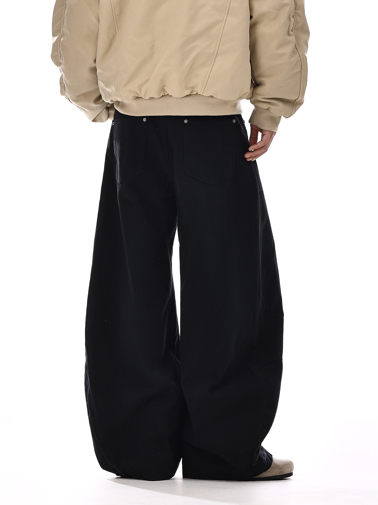 Washed Wide-Leg Straight Trousers WN15140