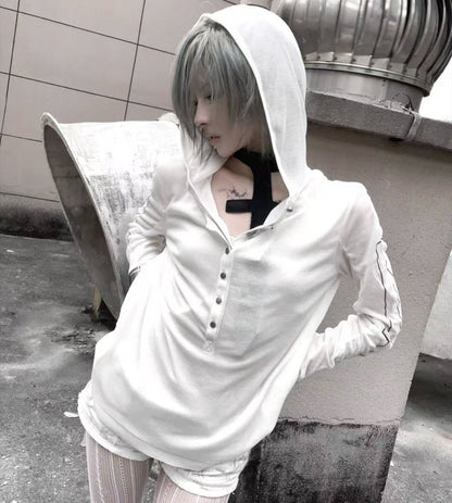 Fake Layered Hooded Long Sleeve T-Shirt WN20894