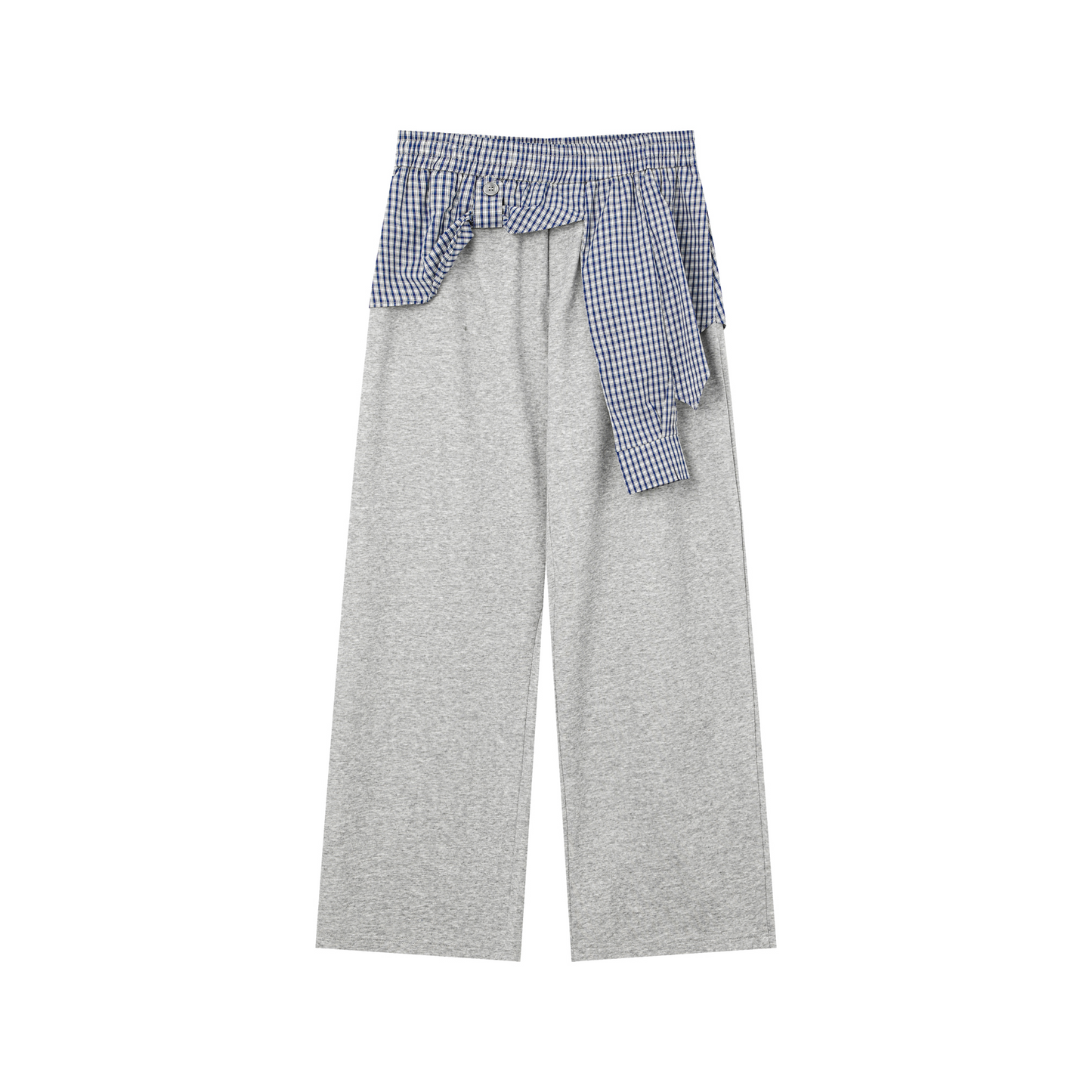 Check Layered Knit Vest & Wide Leg Sweatpants Setup WN25034