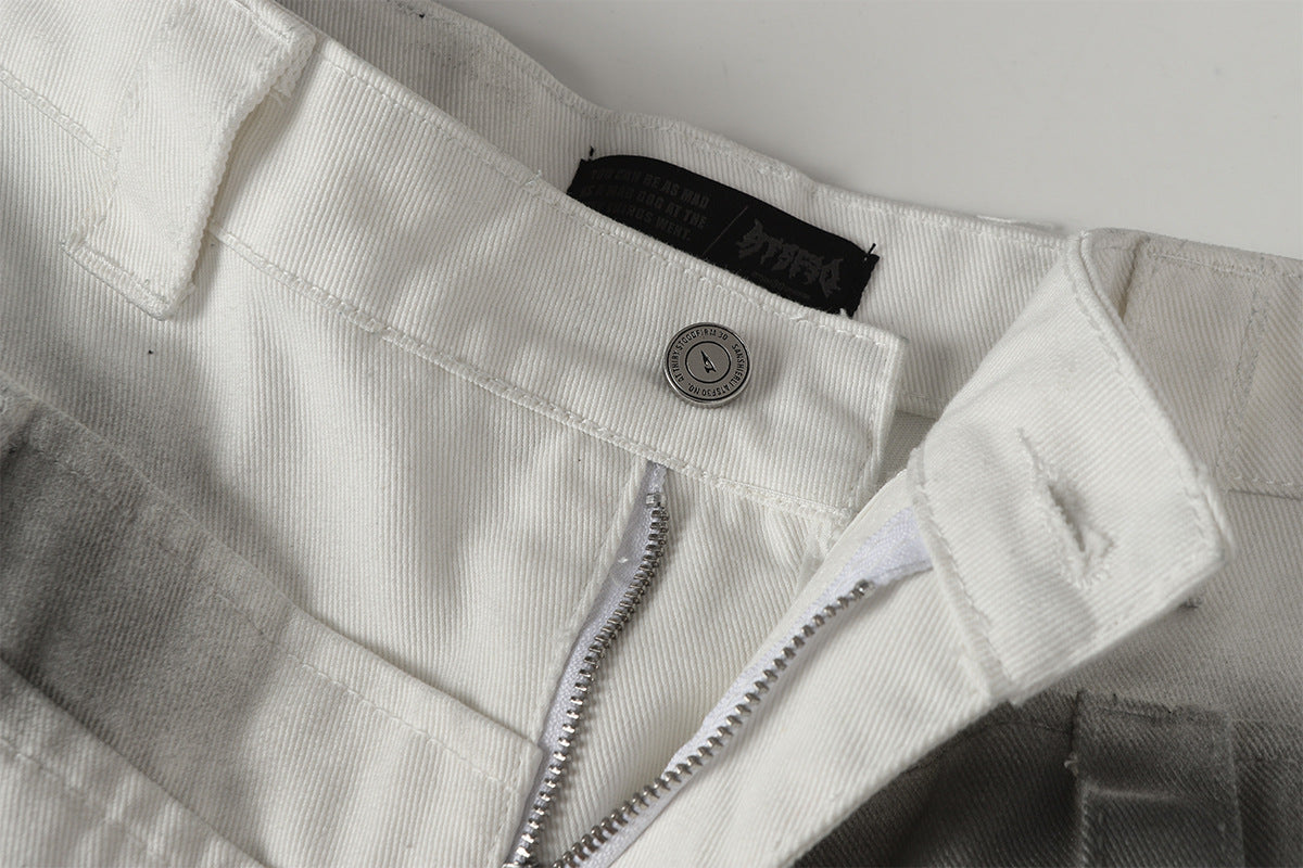 Spray Print Wide Leg Cargo Pants WN23110