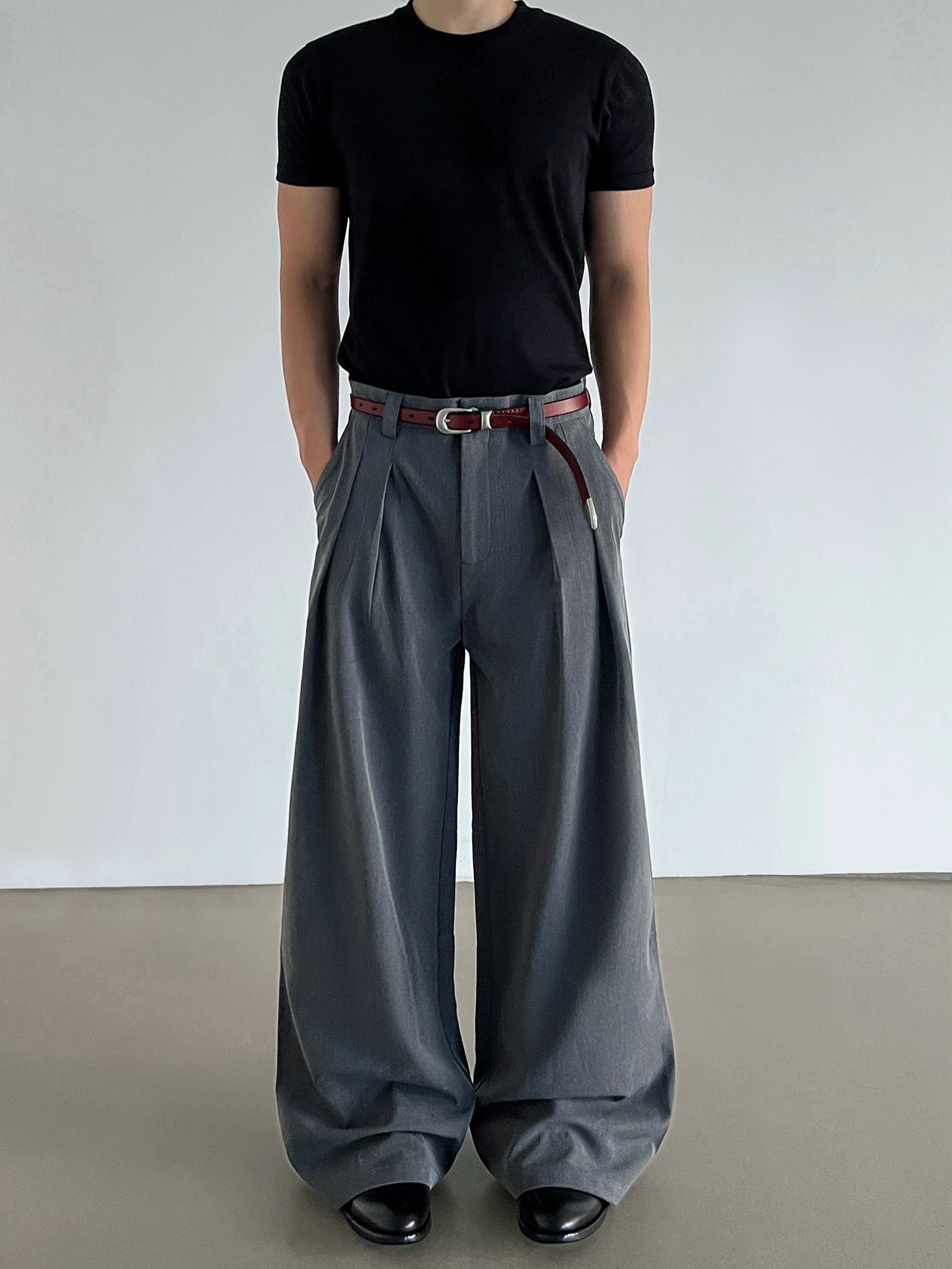 Pleats Wide Leg Trousers WN21437