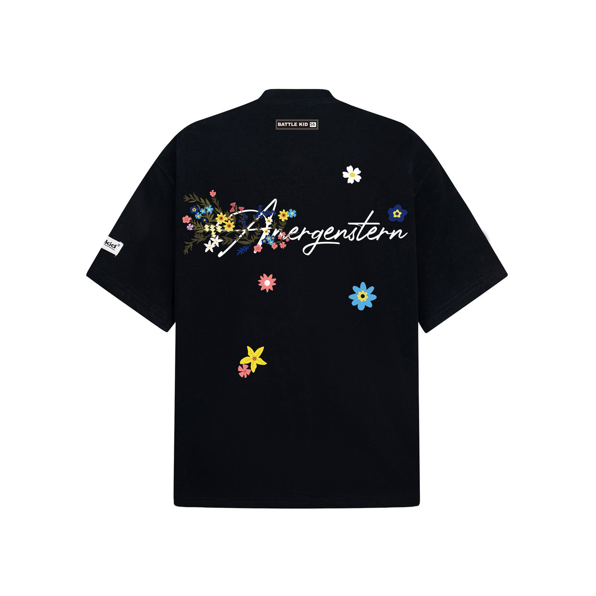 Flower Embroidery Handwritten Letter Short Sleeve T-Shirt WN26921