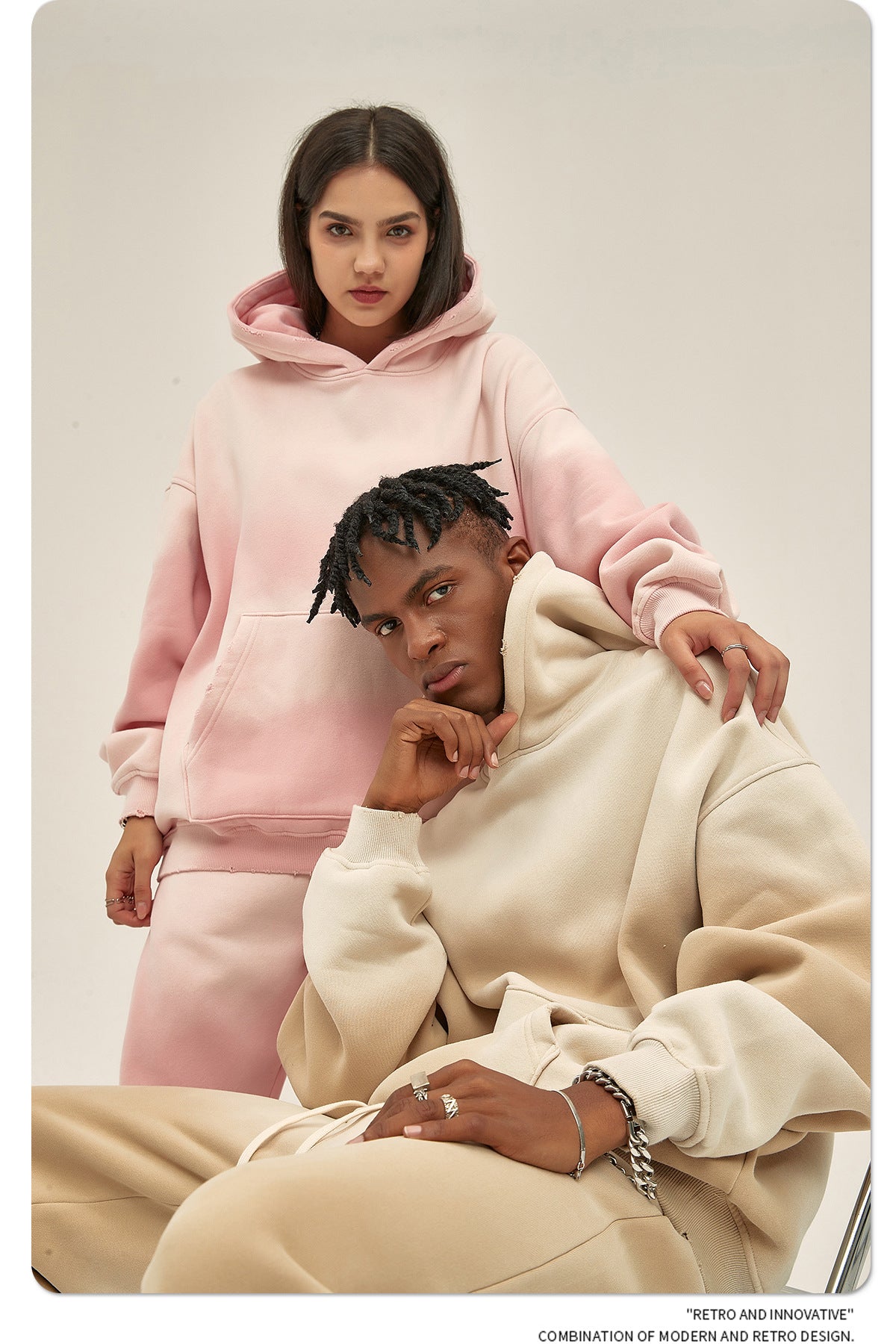 Fleece Lining Spray-dye Damage Oversize Hoodie WN9969-K