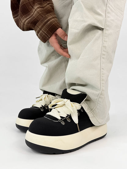 Chunky Sole Puffy Design Suede Sneakers WN19141