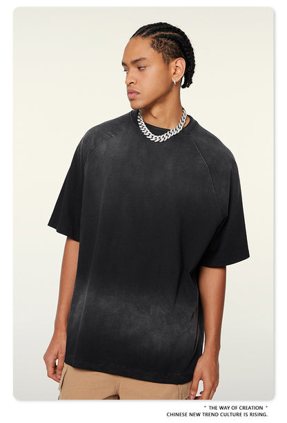 Washed Gradient Raglan Sleeve T-Shirt WN6065