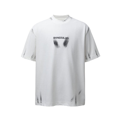 Paint Letter Short Sleeve T-Shirt WN26752