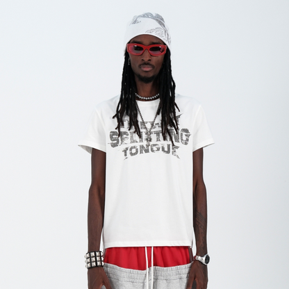 Crack Letter Short Sleeve T-Shirt WN26679
