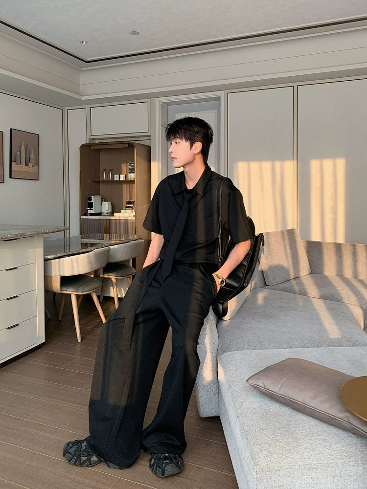 One-Piece Design Short Sleeve Shirts & Pants Setup WN20415