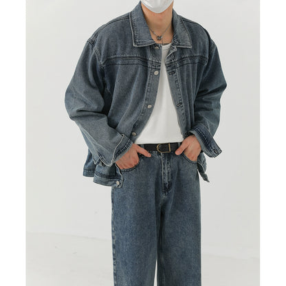 Oversize Denim Jacket & Straight Leg Denim Jeans Setup WN21267
