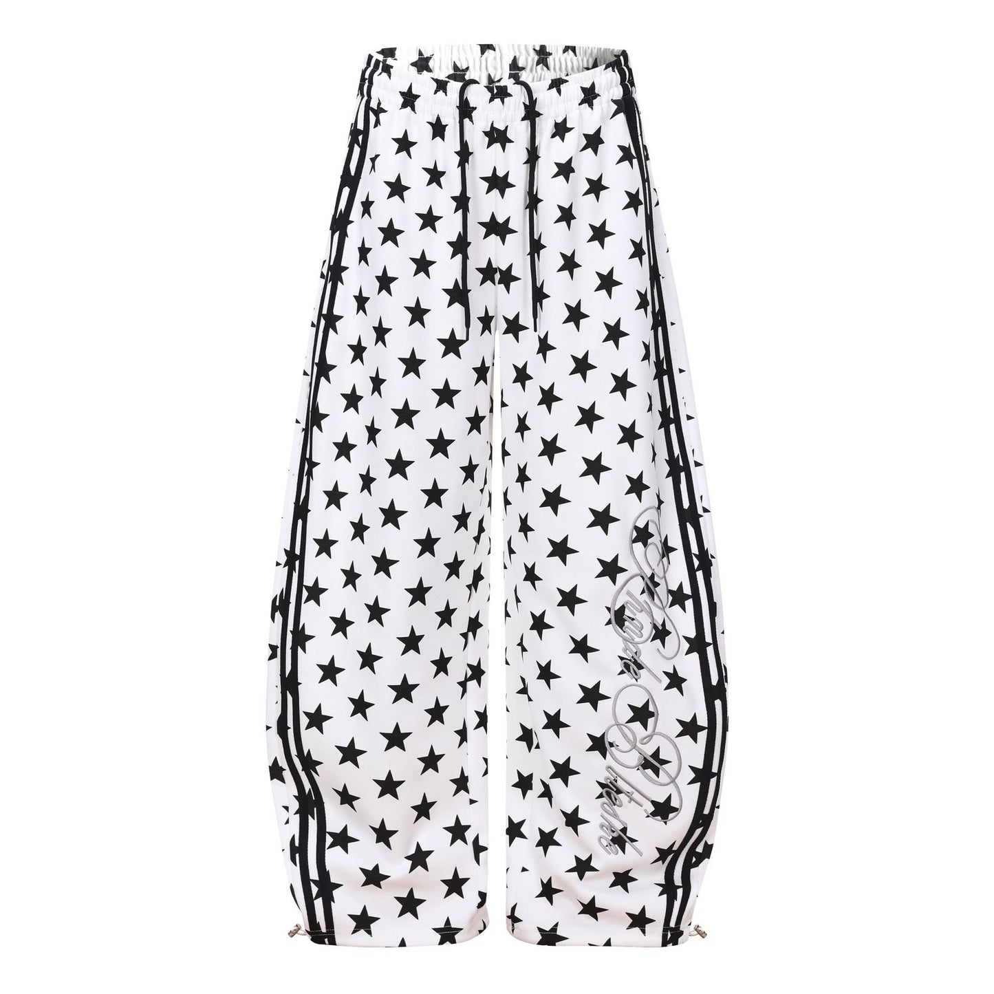 All-Over Print Deconstruction Wide Leg Curved Sweatpants WN25877
