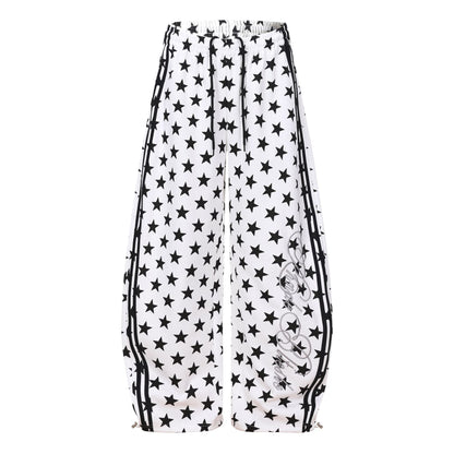 All-Over Print Deconstruction Wide Leg Curved Sweatpants WN25877