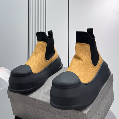 Side Gore Platform Chunky Sole Short Boots WN24617