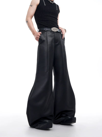 PU Leather Wide-Leg Flare Pants WN10186