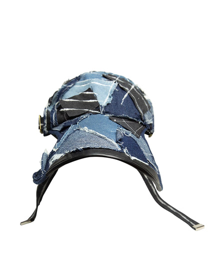 Denim Patchwork Curved-Brim Cap WN21125