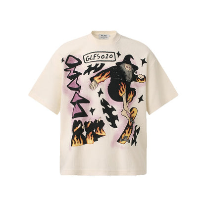 Waffle Artwork Graphic Short Sleeve T-Shirt WN26432