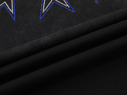 Star Rhinestone Dirty Dye Washed Short Sleeve T-Shirt WN25621