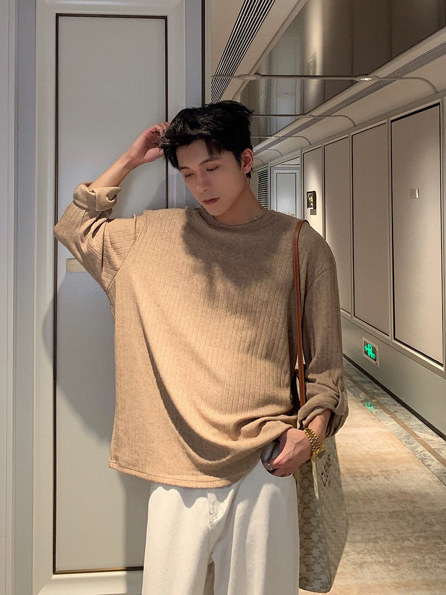 Waffle Knit Long Sleeve T-Shirt WN20396