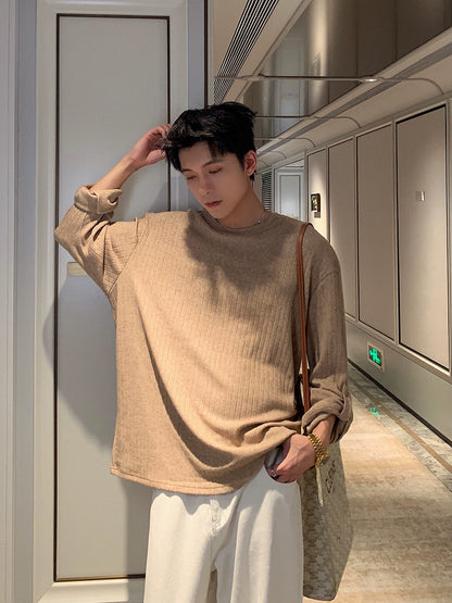 Waffle Knit Long Sleeve T-Shirt WN20396