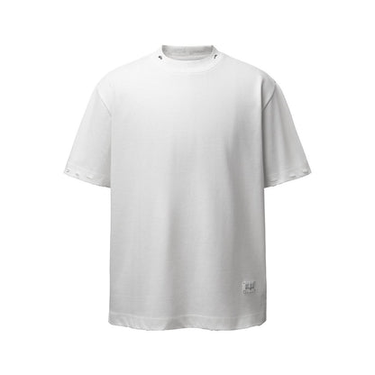 Oversize Damage Plain Short Sleeve T-Shirt WN25472