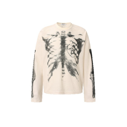 Waffle Skeleton Graphic Long Sleeve T-Shirt WN26491