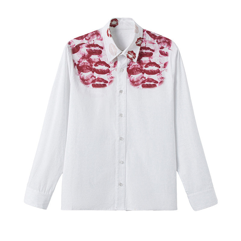 Lip Print Long Sleeve Shirt & Long Sleeve Shirt WN27131