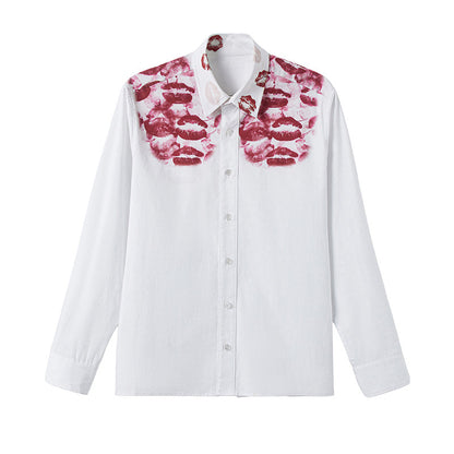 Lip Print Long Sleeve Shirt & Long Sleeve Shirt WN27131