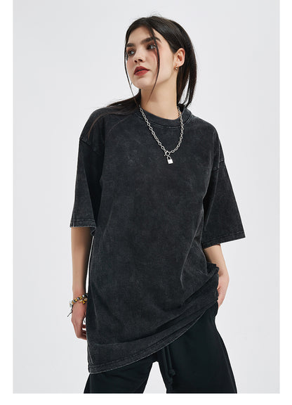 Vintage Dyed Oversize Short-sleeve T-shirt & Vintage Dyed Short Sweatpants Setup WN6631