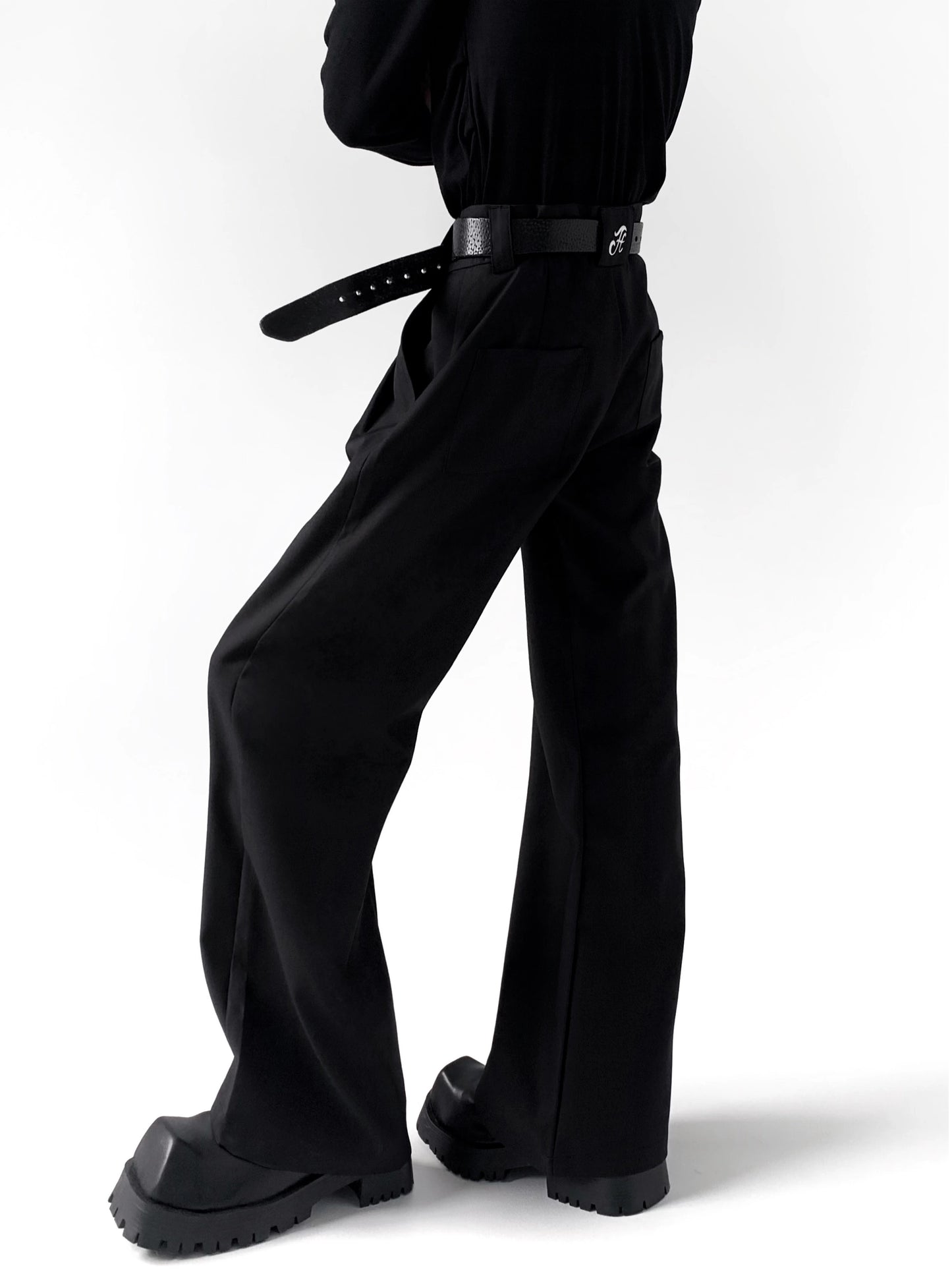 Pleats Draping Flare Trousers WN20360