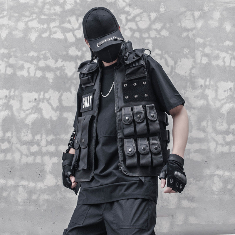 Tactical Multi-Pocket Functional Sleeveless Vest WN22564