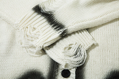 Zebra Print Oversize Knit Sweater WN11414