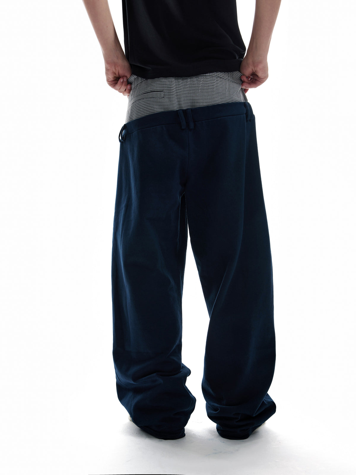 Double Waist Logo Embroidery Wide Leg Pants WN27224