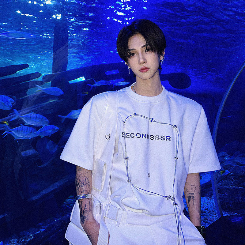 Oversize Letter Print Short Sleeve T-Shirt WN25079