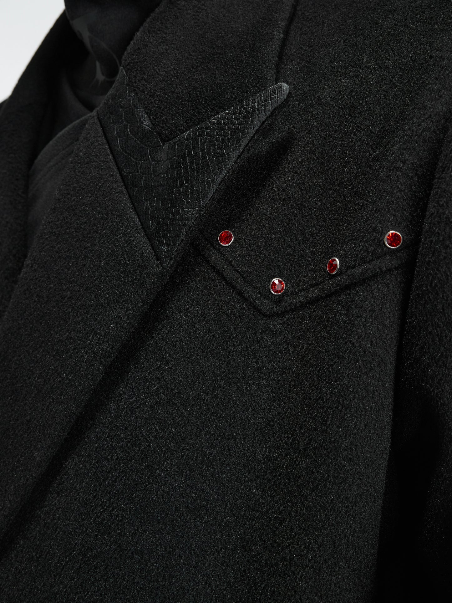 Shoulder-Pad Wool Long Coat WN22595