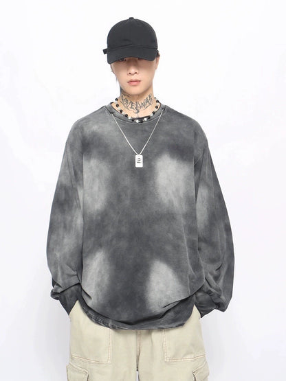 Paint-Splattered Washed Long Sleeve T-Shirt WN10888