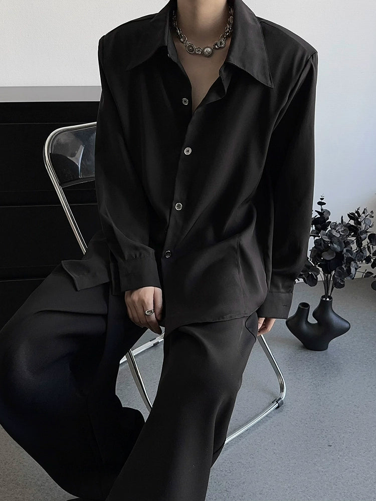Shoulder-Pad Oversize Long Sleeve Shirt WN19363