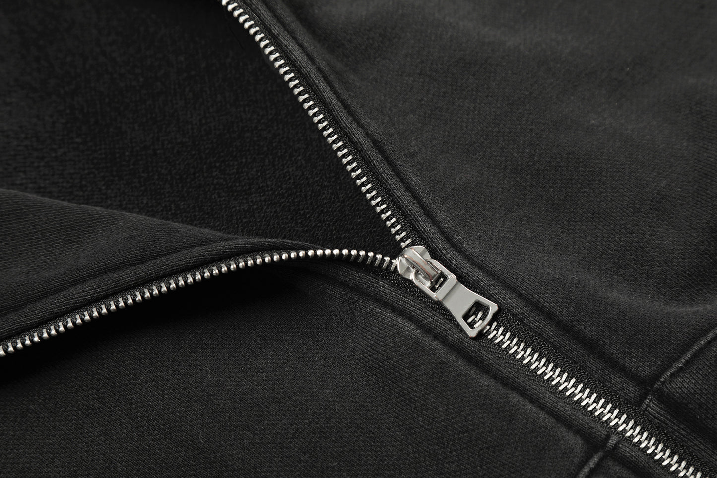 Washed Studs Zipper Hoodie WN23045