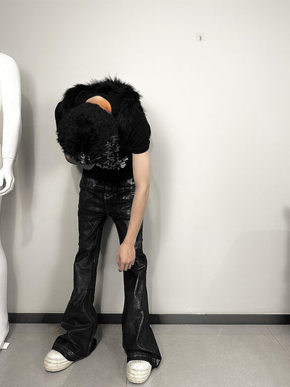 Totem Print Fur Plush Large-Capacity Backpack WN15782