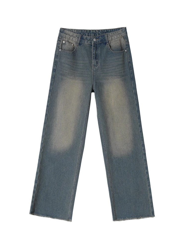 Washed Wide Leg Long Denim Jeans WN6737