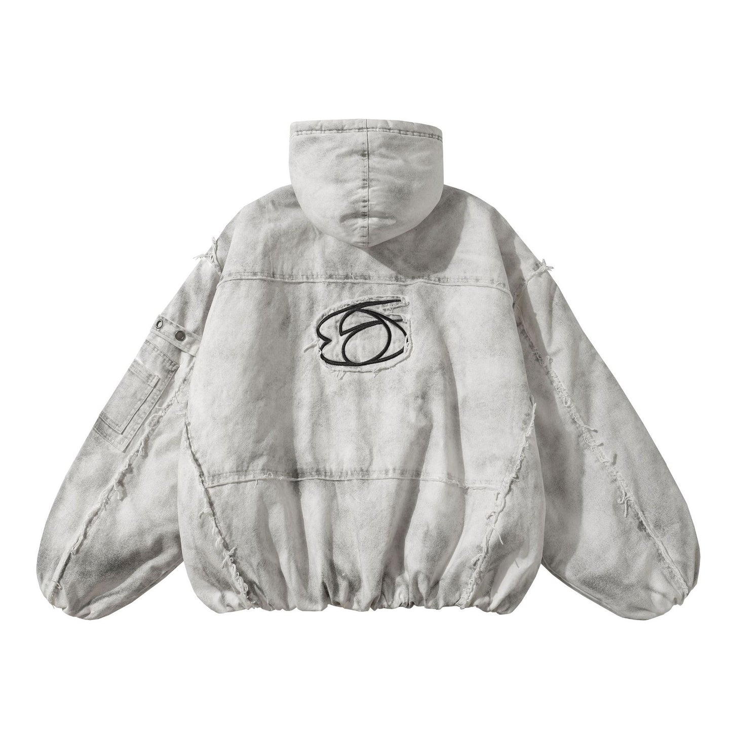 Raw Edge Heavy Wash Thick Puffer Jacket WN12696